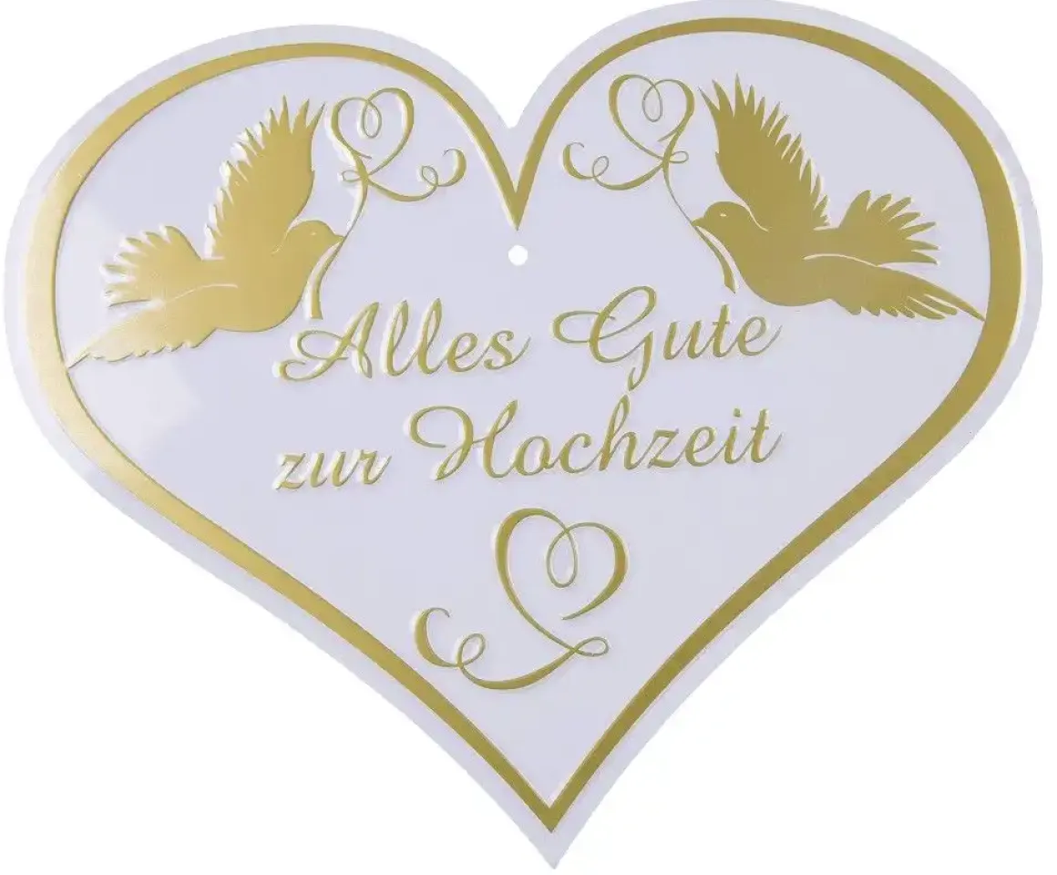 Deko:Metallherz, Alles Gute zur Hochzeit Größe: 30 cm x 15 cm