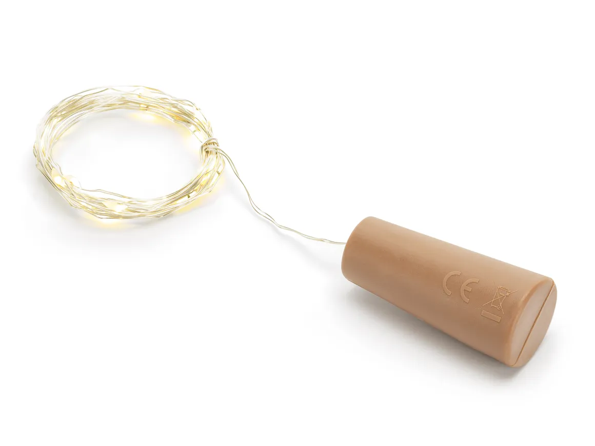 Dekoration: Flaschen LED Licht mit Kork
