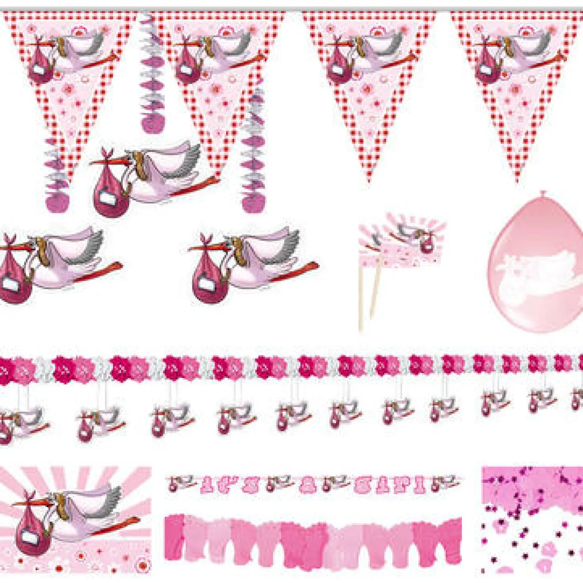 Deko: Storch Girl Set