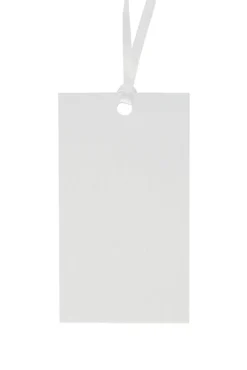 Deko: Wunschbaumkarten, Perlweißes Papier an Satinband, 4,5 x 8,7 cm - 10 Stück