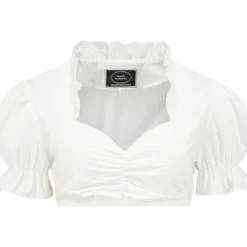Dirndlbluse mit Rüschenkragen in Weiß