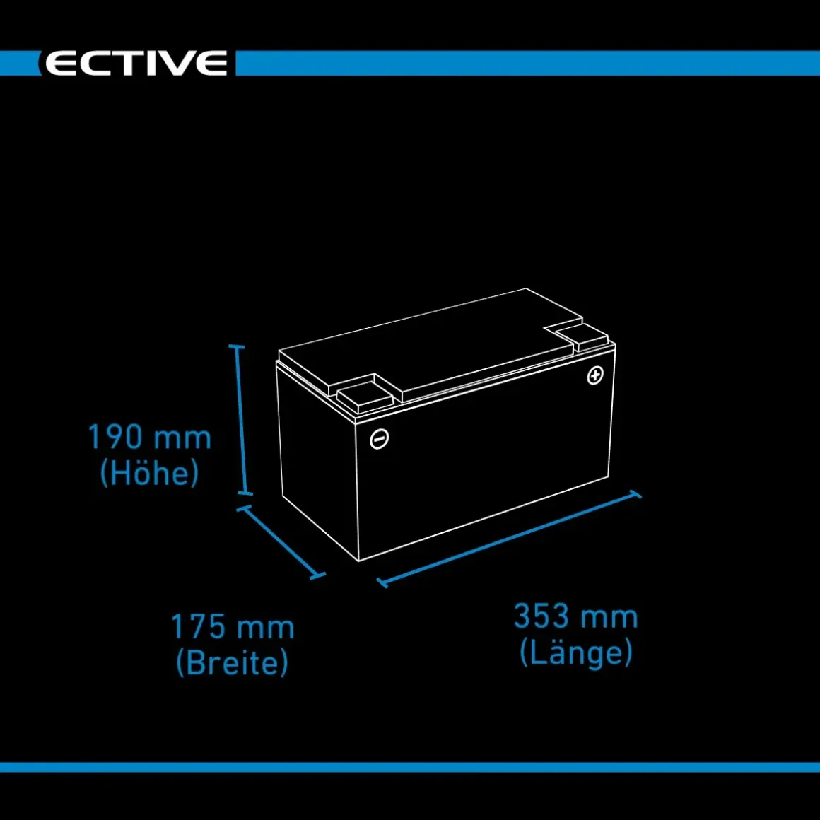 ECTIVE LC 100 LT 12V LiFePO4 Lithium Versorgungsbatterie 100 Ah
