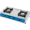 Edelstahl Gaskocher Campingkocher 2-flammig  mit Zündsicherung, 30 50 mbar