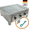 Edelstahl-Gastrobräter Grill 3-flammig  mit Rost-Set & Anschlusszubehör