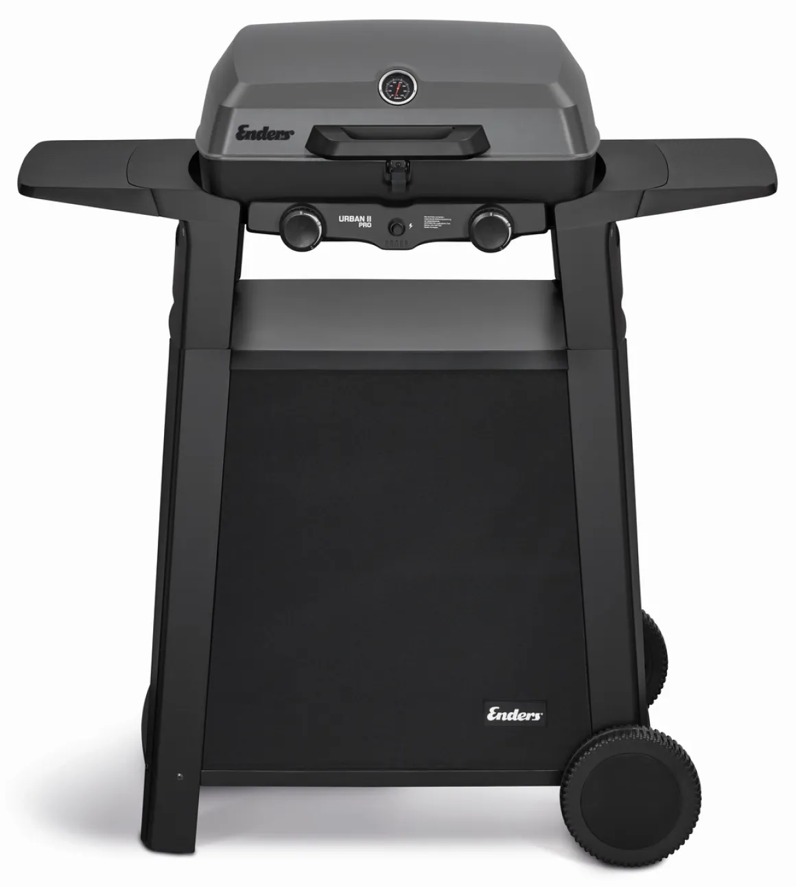 Enders Urban II Pro + Trolley Mobiler Gasgrill mit 2 Edelstahlbrennern, Deckelthermometer
