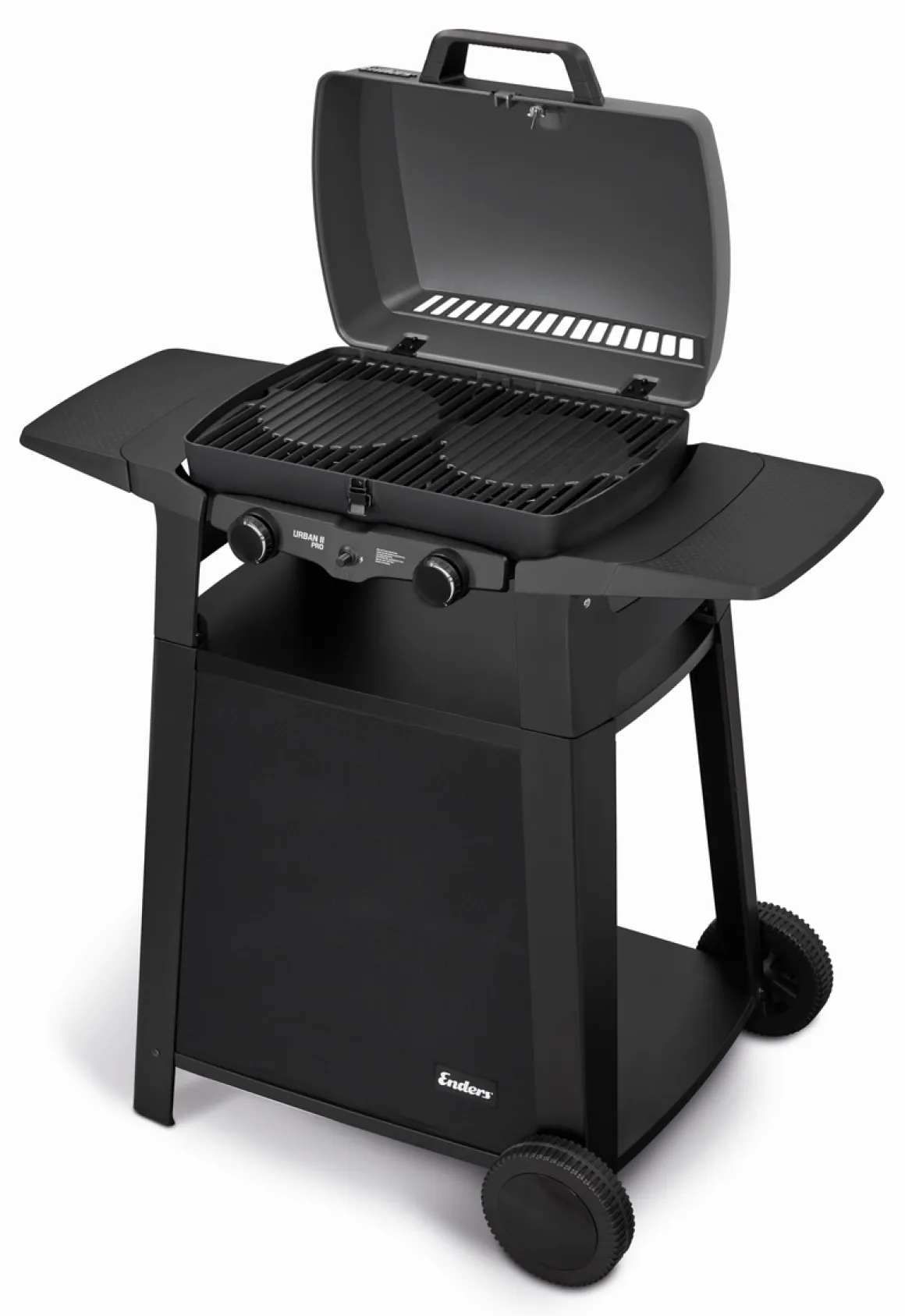 Enders Urban II Pro + Trolley Mobiler Gasgrill mit 2 Edelstahlbrennern, Deckelthermometer
