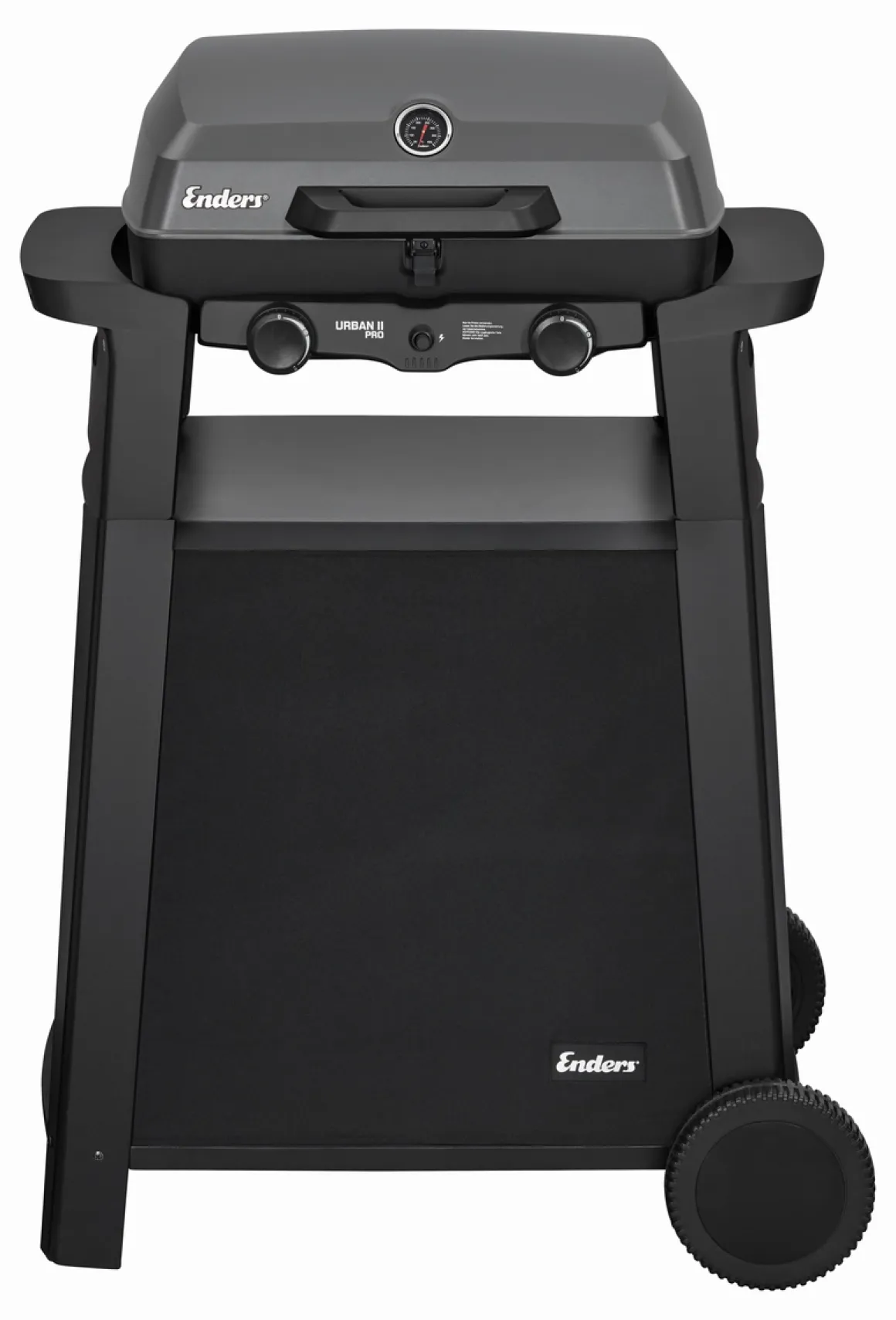 Enders Urban II Pro + Trolley Mobiler Gasgrill mit 2 Edelstahlbrennern, Deckelthermometer