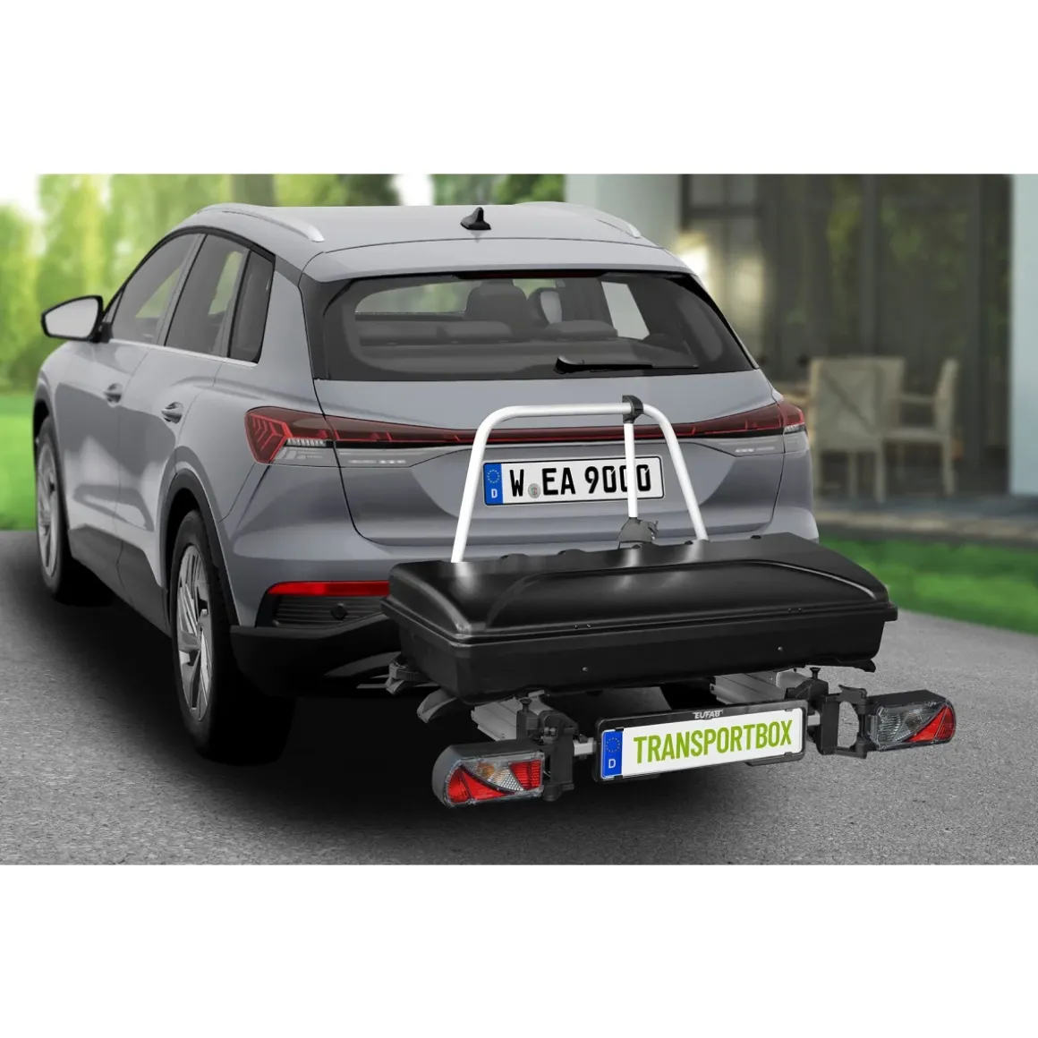 Eufab Transportbox 350 L für Fahrradträger - zusammenklappbar & abschließbar