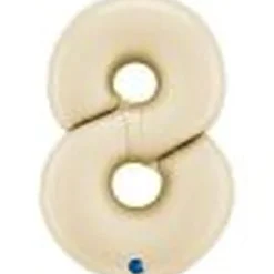 Folienballon: Zahl 8, cream  Gr.: ca. 100 cm