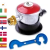 Gasflaschen-Adapter für deutsche Gasregler  mit Clip-On-Anschluss inkl. 2 in 1 Gasregler-Schlüssel