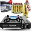 Gaskartuschen Camping Kocher 1-flammig,  mit 8x Butangas Kartusche 227g
