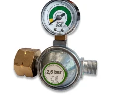 Gasregler mit Manometer 2,5 bar für Abflammgeräte  Dachbrenner Propangas
