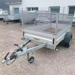 Gebrauchter Humbaur PKW Anhänger 1300 kg mit 60 cm Gitteraufsatz, 100 km/h