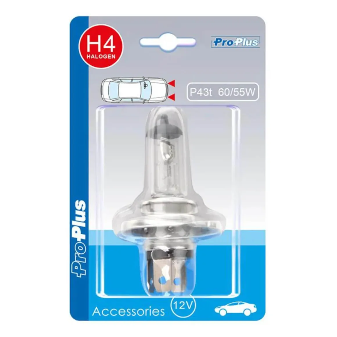 Glühlampe H4 12 Volt, 60/55 Watt, P43T