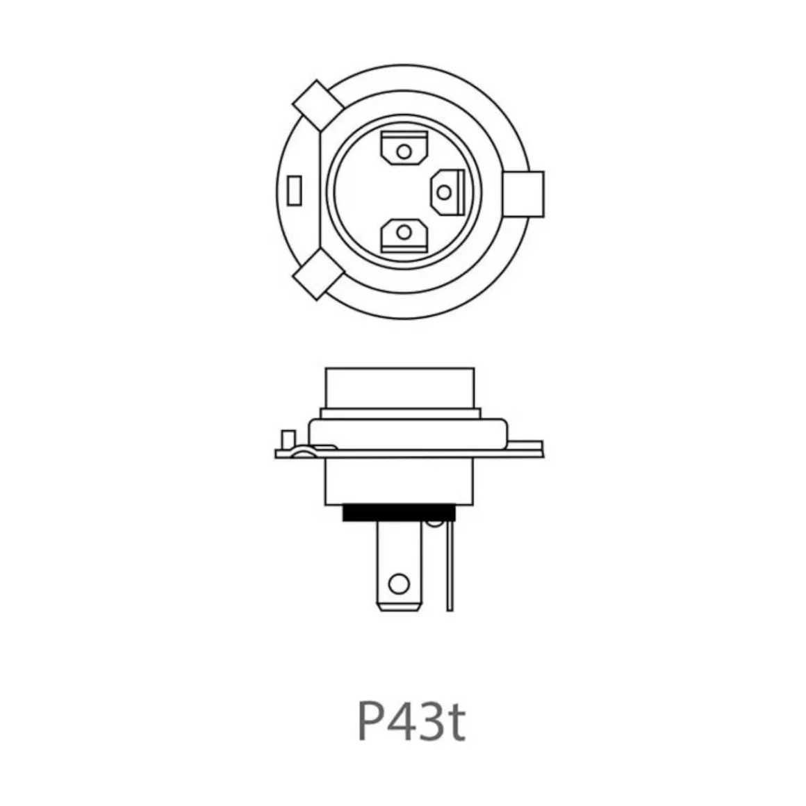 Glühlampe H4 12 Volt, 60/55 Watt, P43T