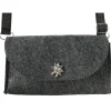 Handtasche, grau, Filz  mit Edelweiß