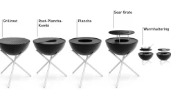 Höfats Bowl 70 Feuerschale Plancha-Grillset mit Dreibein