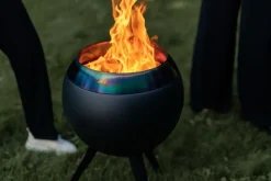 Höfats Moon 45 All Black  Feuerschale mit hohem Fuß