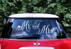 Hochzeit: Wedding Day car sticker   Mr.& Mrs.  Gr.: Mr. 21 x 26 cm, Mrs. 31 x 21 cm, and 12 x 1