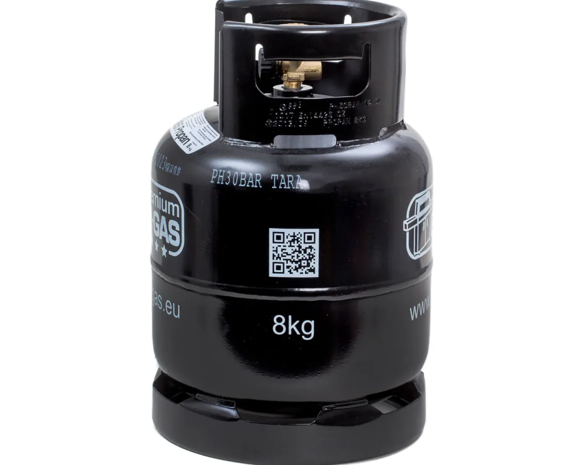 8 kg Premium BBQ Gas-Flasche mit Grillbürste aus Edelstahl