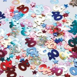 Konfetti: Zahl 40 bunt metallic Mix 12 g.