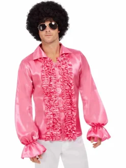 Kostüm: 60er Rüschenhemd, pink  , Größe L