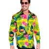 Kostüm:Party Fashion Hemd, Neon Tropenmuster  Größe: L / XL