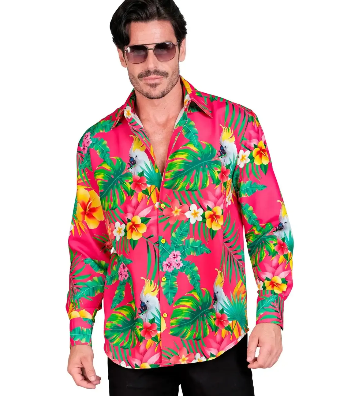Kostüm:Party Fashion Hemd, Neon Copacabanamuster Größe: L / XL