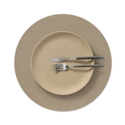LIND DNA Tischset circle L Corduroy Clay Brown  Ø 38 cm recyceltes Leder