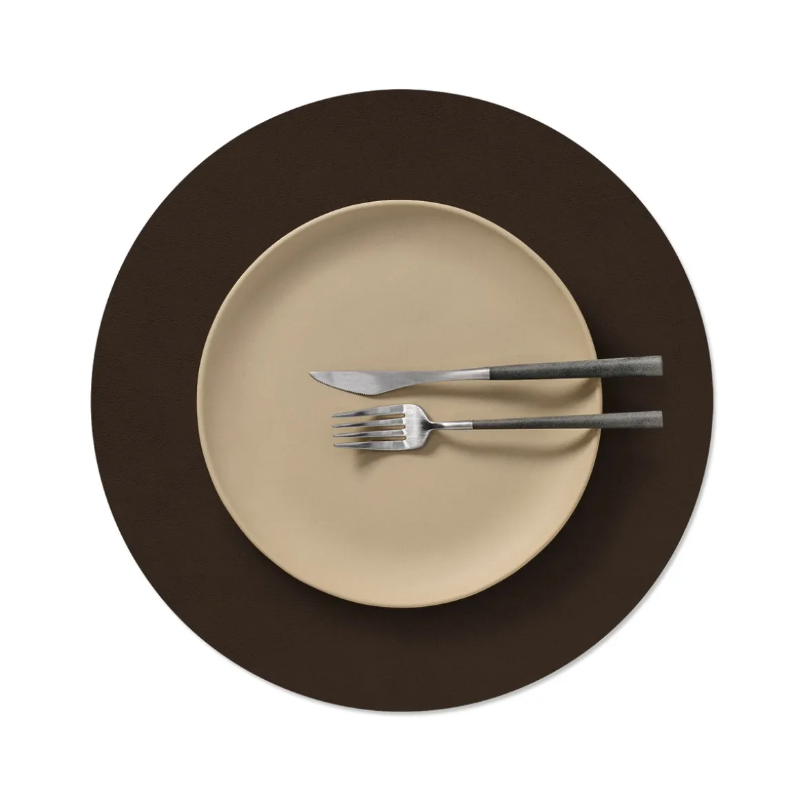 LIND DNA Tischset circle L Nupo Hazel Ø 38 cm recyceltes Leder