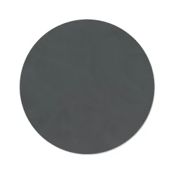 LIND DNA Tischset circle L Nupo Anthracite Ø 38 cm recyceltes Leder