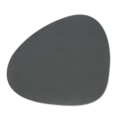 LIND DNA Tischset curve L Corduroy Anthracite 37x44 cm recyceltes Leder