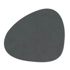 LIND DNA Tischset Curve L Nupo Anthracite 37x44 cm recyceltes Leder