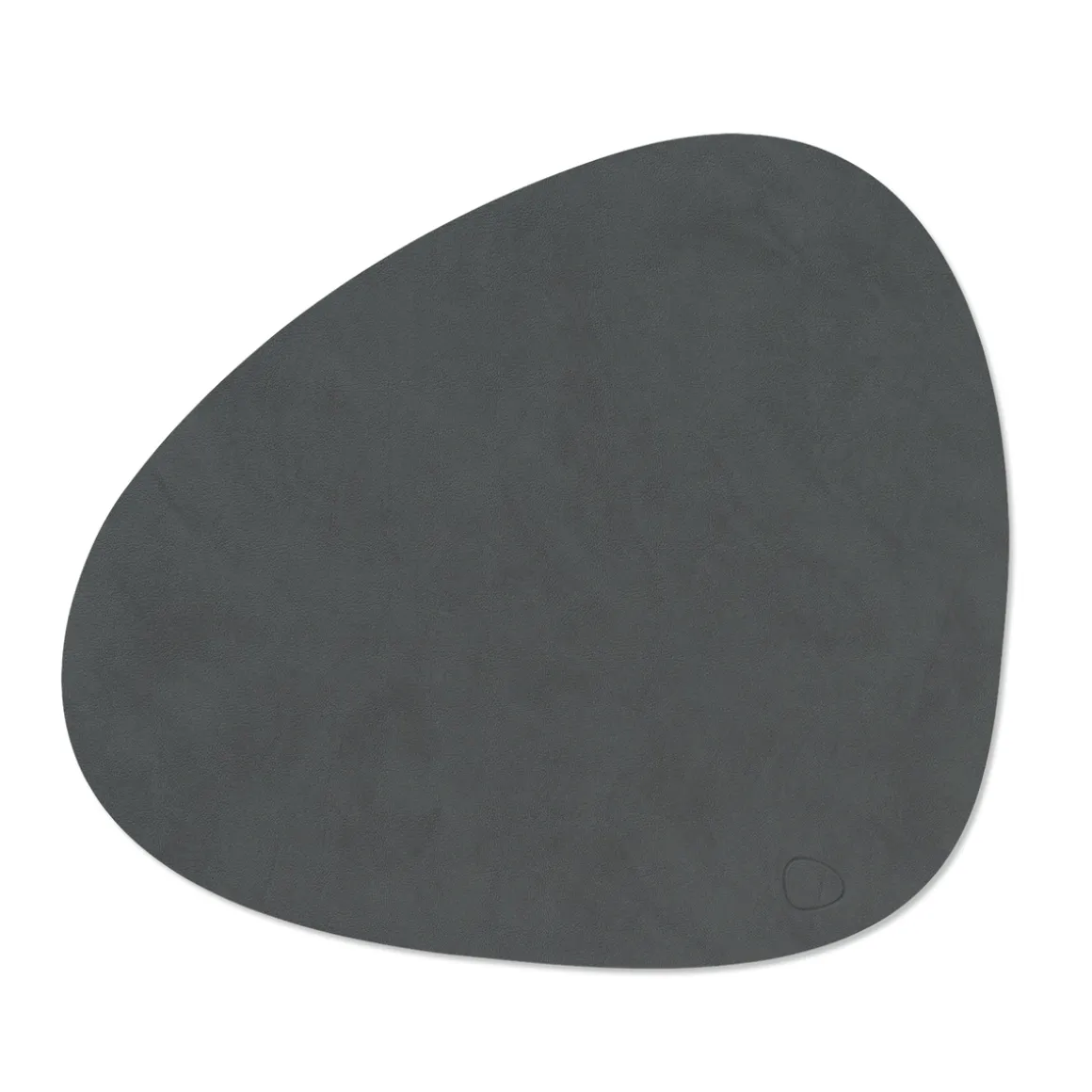 LIND DNA Tischset Curve L Nupo Anthracite 37x44 cm recyceltes Leder