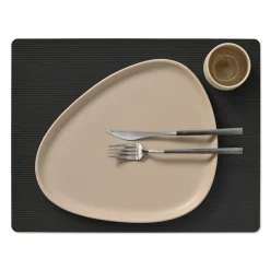 LIND DNA Tischset Square L Corduroy Black Ink 35x45 cm recyceltes Leder