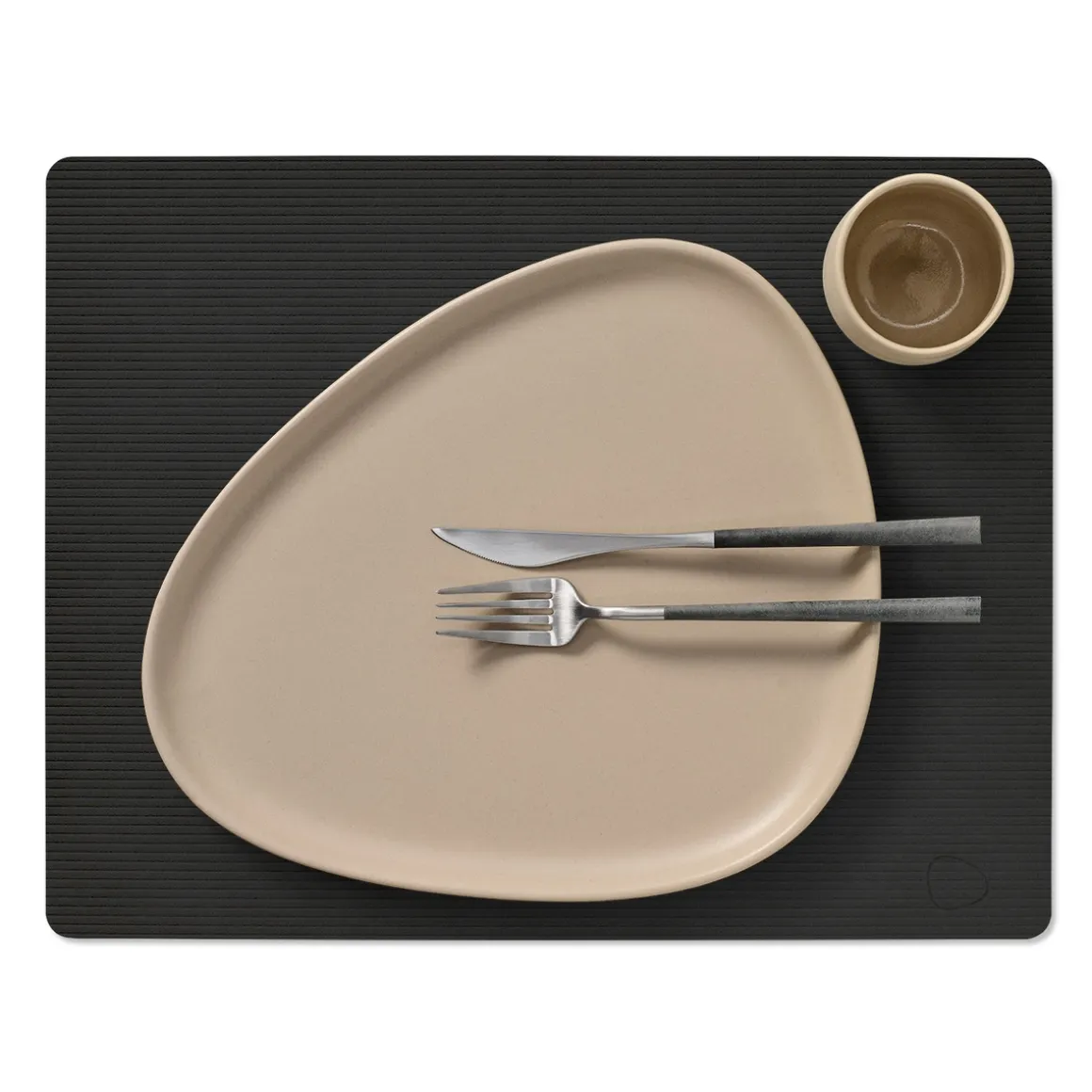 LIND DNA Tischset Square L Corduroy Black Ink 35x45 cm recyceltes Leder