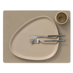 LIND DNA Tischset Square L Corduroy Clay Brown  35x45 cm recyceltes Leder