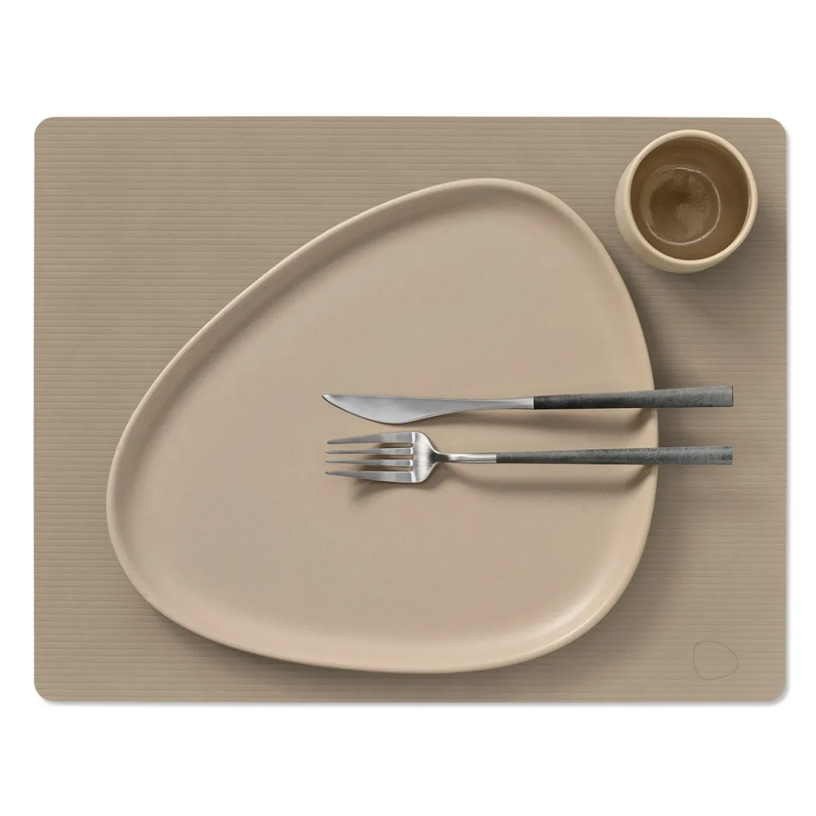 LIND DNA Tischset Square L Corduroy Clay Brown 35x45 cm recyceltes Leder