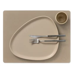 LIND DNA Tischset Square L Nupo Clay Brown 35x45 cm recyceltes Leder