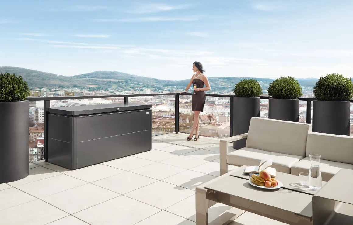 Loungebox d*grau-metallic 160x70x83,5 cm