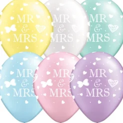 Luftballon: Mr and Mrs verschiedene Farben