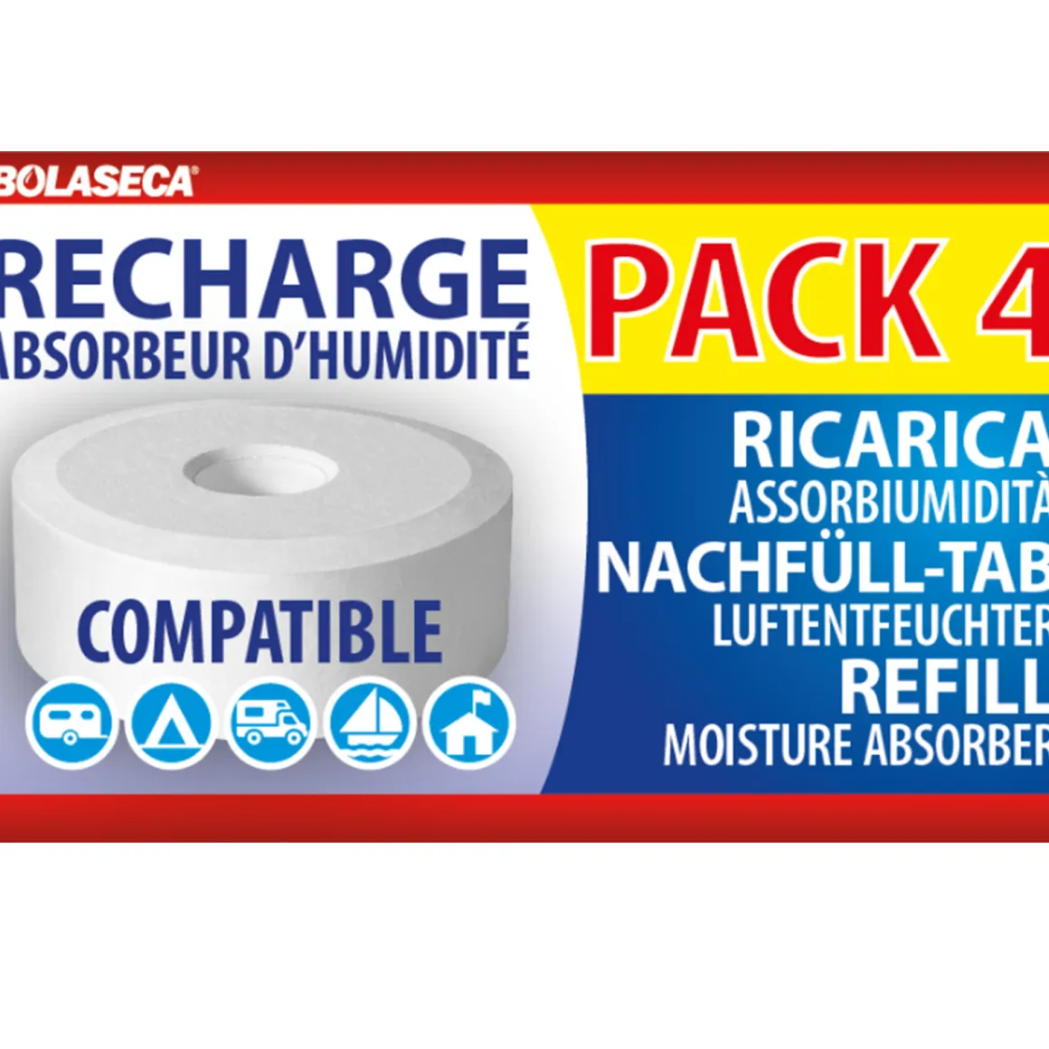 Luftentfeuchter Granulat Tabs mit Loch 4x 425g ohne Duft