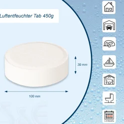 Luftentfeuchter Nachfüllpackung 9x 450g  Granulat im Vliesbeutel & 3x 450g Tabs ohne Vlies