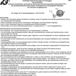 50 mbar Camping Gasregler Druckminderer  mit 100 cm Gasschlauch + Gasflaschenschlüssel