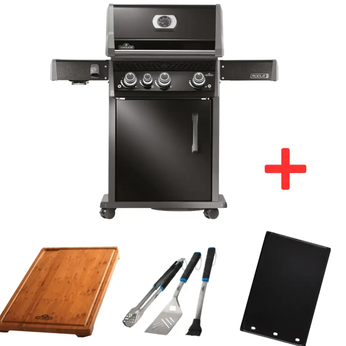 Napoleon Rogue Pro 425 IR 50 Jahre Jubiläumsset mit Platte, Grillbesteck, Schneidebrett