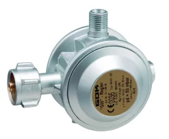 Niederdruckregler 50 mbar / 90°  Flüssigas Druckregler ND-Regler 50 mbar für gewerblich genutzte Flaschenanlagen