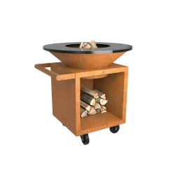 OFYR Classic+ Storage Corten Feuerplatte 100 PRO mit Holzfach