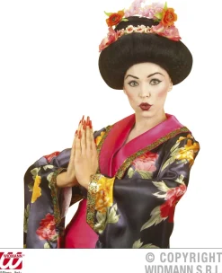 Perücke Geisha mit Blumen