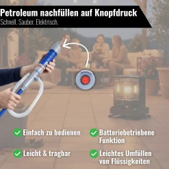 Petroleum geruchsarm 20 Liter Kanister mit elektrischer Pumpe für Petroleumofen Heizofen