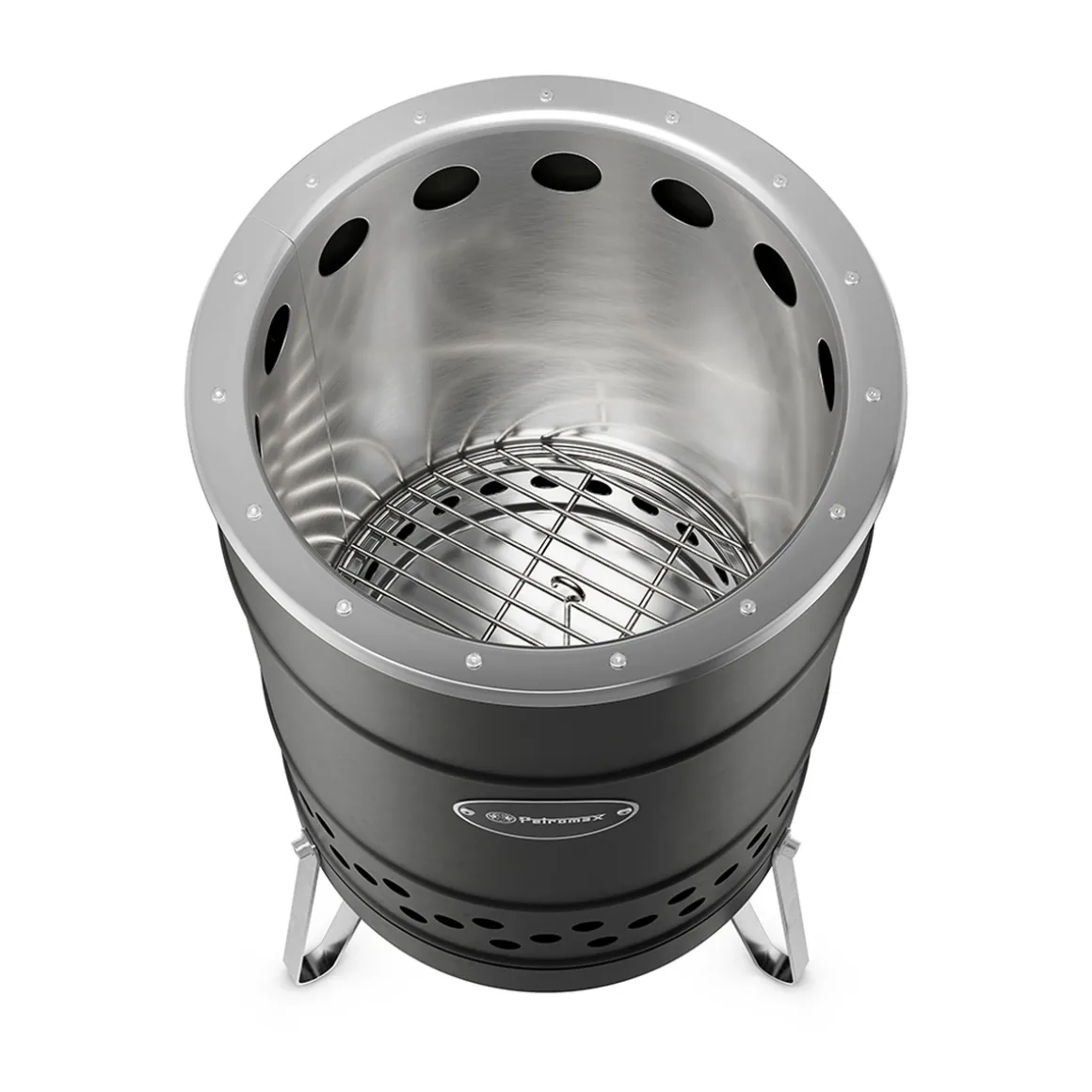 Petromax Pyron Mobile Feuertonne & Outdoor Kochstelle Black Edition
